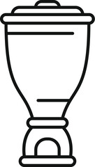 Modern empty coffee maker machine with glass pot for brewing hot drinks line icon design