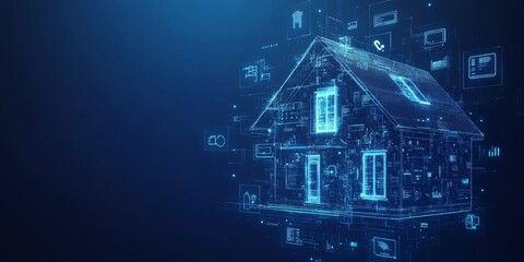 Sleek Modern Smart Home Interface Controlling High-Tech House