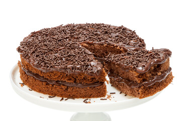 chocolate cake with chocolate sauce