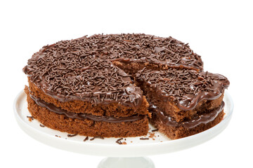 chocolate cake with chocolate sauce