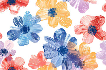 Elegant botanical ornament with flowers