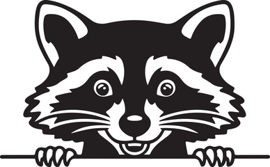 Happy Raccoon Stylized Vector