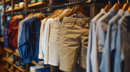 Fototapeta premium A rack of clothes with a variety of colors and styles