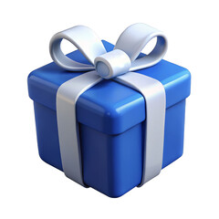 blue gift box with ribbon