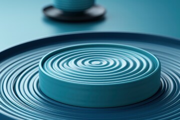 Obraz premium Abstract Blue Circular Pattern