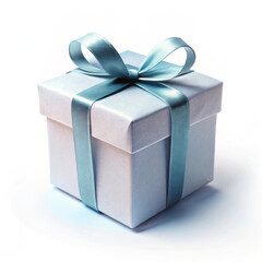 Fototapeta premium white gift box with ribbon