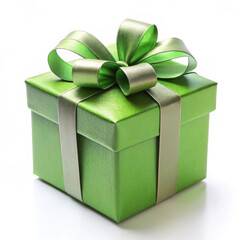 Obraz premium green gift box with bow