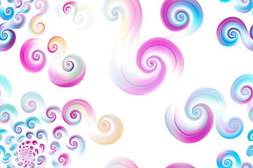 Pattern with swirls on a white background