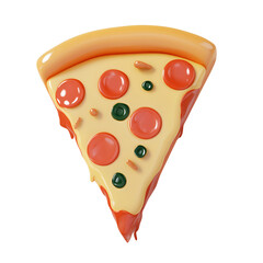 Cartoon Style Pizza Slice No Background Perfect for T Shirt Design Print on Demand Merchandise 