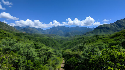 View Mountain Range With Clouds The Sky
