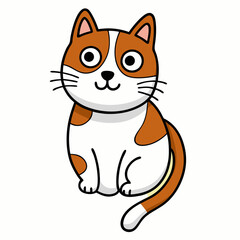 Hand drawn cat character illustration, vector stock illustration