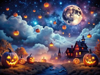 halloween background with pumpkin