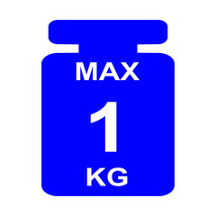 Maximum weight limit up to one kg. Isolated vector , illustration