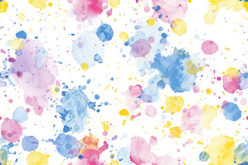 Colorful paint splashes on a white background