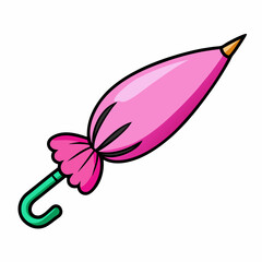 Illustration of colorful umbrella outline white on background vector stock illustration