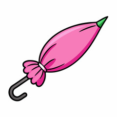 Illustration of colorful umbrella outline white on background vector stock illustration