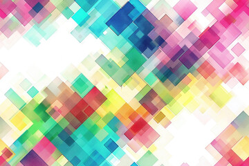 Colorful pixels in geometric pattern, abstract mosaic of squares, bright digital background with pixels
