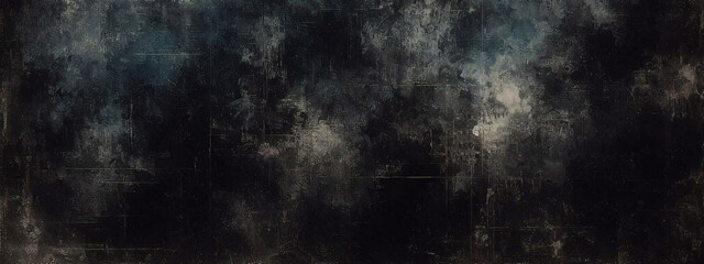 Obraz premium Black dark azure cobalt sapphire blue abstract background. Color gradient. Geometric shape. Wave, wavy curved line. Rough grunge grain noise. Light neon metallic shine shimmer bright. Design 