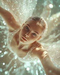 Obraz premium portrait of a woman in the pool