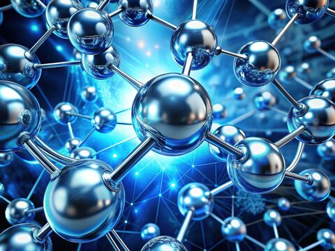 digital polymers electronegativity high energy futuristic metallic silvery blue concept fluid dynamics electrochemistry advanced materials engineering innovation