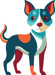 Green Cute Dog smile vector on white background illustration 