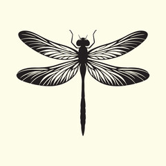 Fototapeta premium Editable Black Dragonfly Silhouette Design on Transparent Background