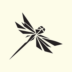 Editable Black Dragonfly Silhouette Design on Transparent Background