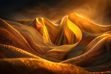 Golden Fabric Draped in Light