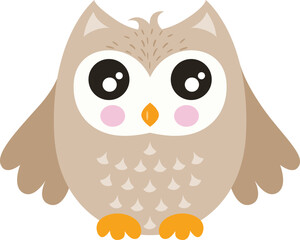 Friendly and cute owl isolated