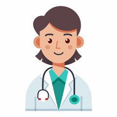 Professional Doctor icon vector illustration with stethoscope