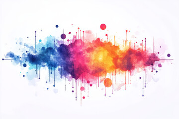 Obraz premium Abstract watercolor illustration with vibrant colors blending into each other, representing creativity, imagination, and artistic expression