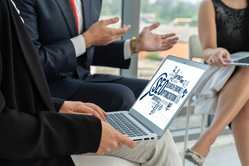 SEO search engine optimization for modish e-commerce and online retail business showing on computer screen