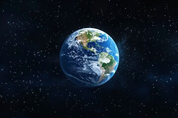 Obraz premium Earth from Space with Stars