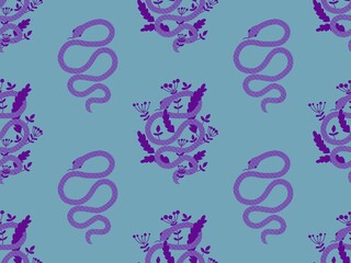 Cartoon animals seamless snake pattern for wrapping and kids new 2025 year