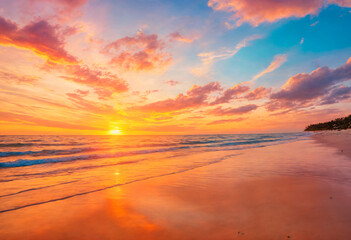 Obraz premium Peaceful Dawn: Sunrise Over the Sea