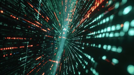 Naklejka premium Digital information flowing through cyberspace as a data stream