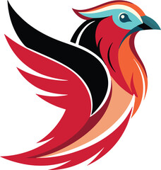 bird of paradise vector on white background