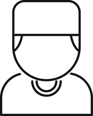 Simple line icon of a medical doctor wearing a stethoscope, perfect for avatars and healthcare illustrations