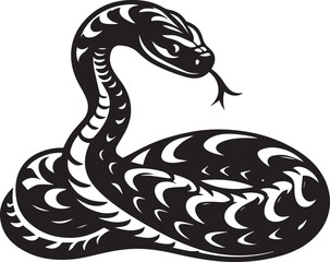 A black and white snake silhouette design