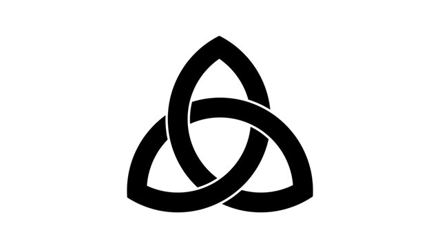 celtic triquetra trinity knot vector on white background for tattoo logo icon symbol web.  
