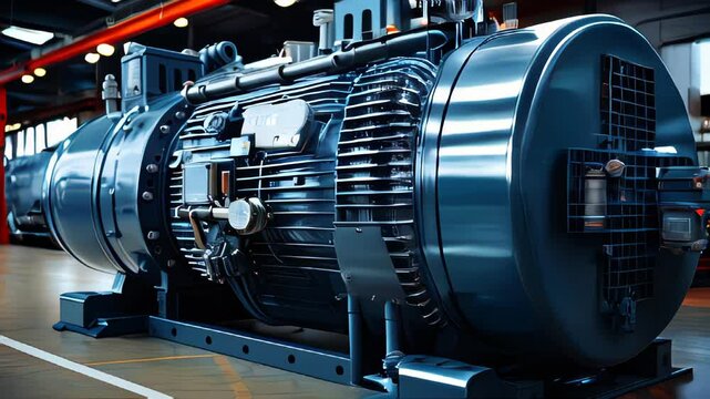 Large turbine industrial compressor for air injection and pressure equipment at oil refinery petrochemical industrial plant