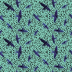 Ethnic animals seamless swallows pattern for wrapping paper and fabrics