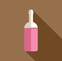 Obraz premium Minimalist vector illustration featuring a pink wine bottle, ideal for showcasing beverage options or adding a touch of elegance to designs