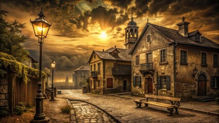 Fototapeta premium Historic Heritage Moody Atmospheric Sepia Toned Antique Concept