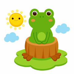 Illustration of isolated the frog on a white background stock illustration