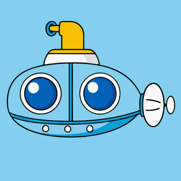 recommend clip art: Illustration of submarine outline white on background vector stock illustration