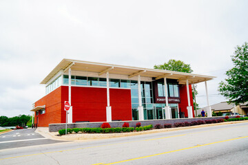 Forsyth, Georgia, USA 07 19 2024: The landscape of Forsyth: Forsyth is a city in and the county seat of Monroe County, Georgia, United States.