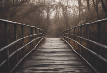 Fototapeta premium A rough metal bridge entrance going into the distance on transparency background