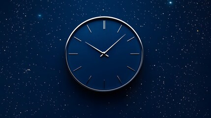 Minimalistic midnight clock against a contrast background symbolizing the countdown to a new year
