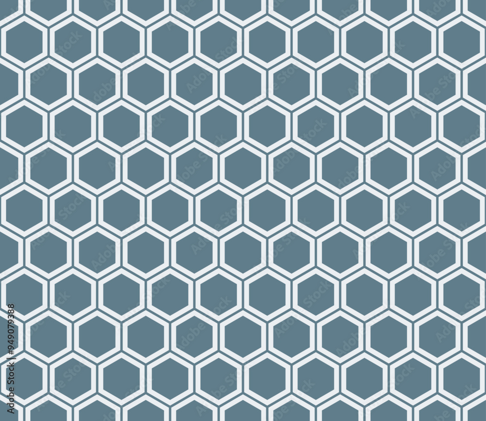 Poster mosaic hexagon shapes background. slate gray color on matching background. simple hexagon pattern wi